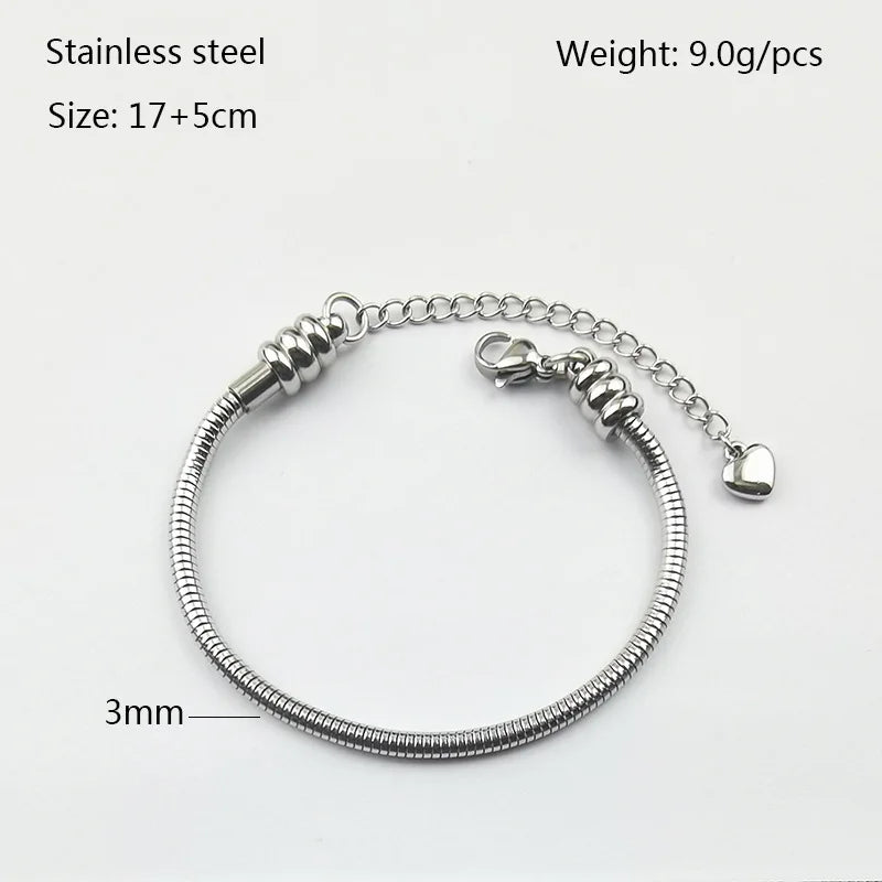 Metal Stainless Steel Waterproof Non-fading Bracelet Men's and Women's Snake Bone Chain Adjustable Bracelet Fashion Jewelry