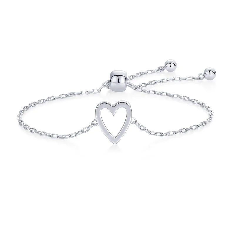 QUSEDINY Luxury 18K Gold Plated Waterproof Stainless Steel Delicate Hollow Out Heart Shape Friendship Couple Bracelet