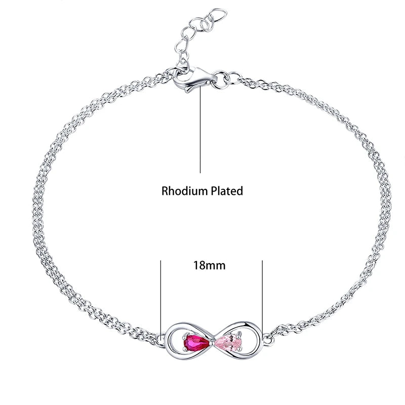 Hot Selling Bracelet 925 Silver for Women Fashion Jewelry 925 Sterling Silver Pendant Heart Zircon Bracelet