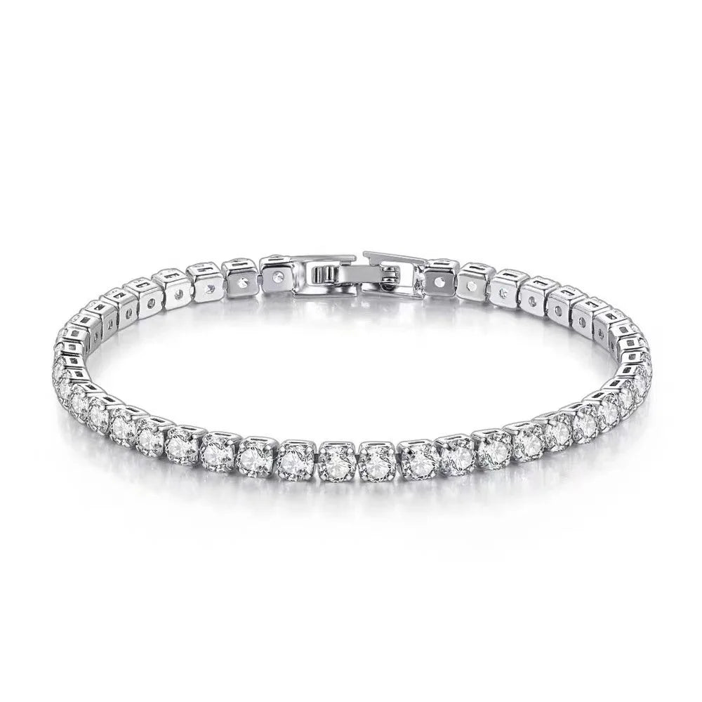 Luxury Custom Diamond Moissanite Zircon Bracelet Women Tennis Bracelet