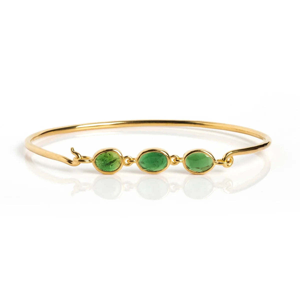 Milskye 2025 Custom Fine Fashion Jewelry Brass 18k Gold Plated Tourmaline Bracelets