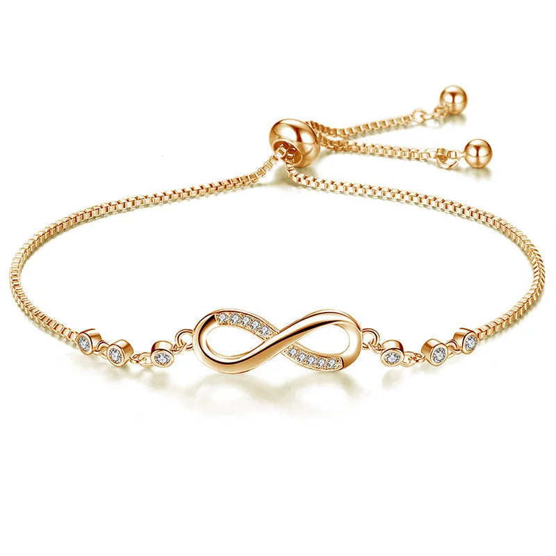 Women's High Quality Luxury Adjustable Bracelet 18K Gold Plated Crystal Fashion Bangles with Personality
