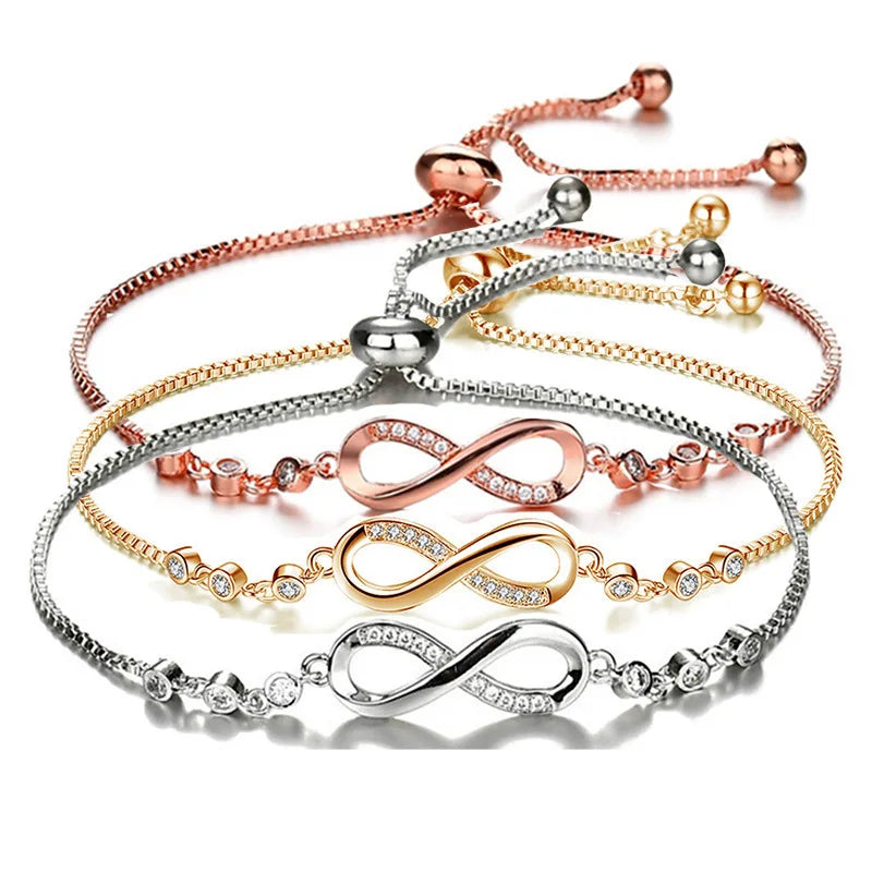 Women's High Quality Luxury Adjustable Bracelet 18K Gold Plated Crystal Fashion Bangles with Personality