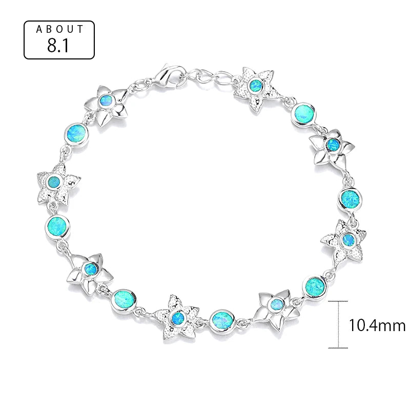 Professional Jewelry Manufacturer OEM Custom New Design Classic 925 Sterling Silver Natural Opal Stone Ladies Bracelets Jewelry