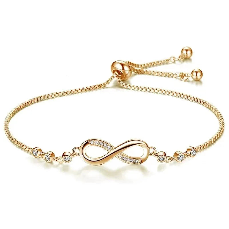 Women's High Quality Luxury Adjustable Bracelet 18K Gold Plated Crystal Fashion Bangles with Personality